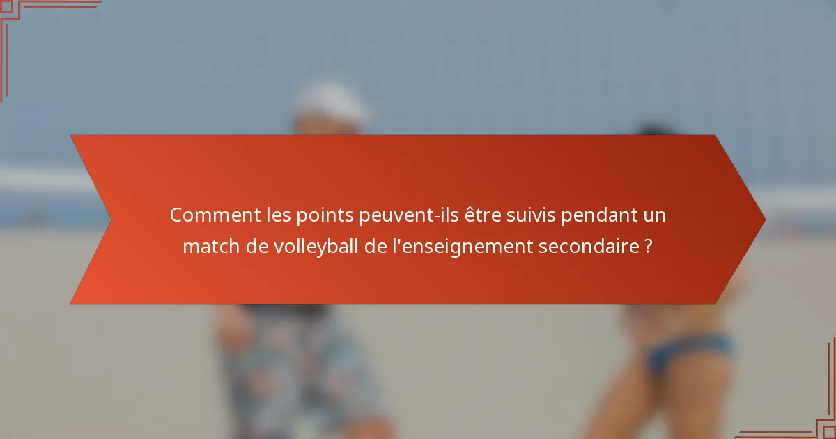 Comment les points peuvent-ils être suivis pendant un match de volleyball de l'enseignement secondaire ?